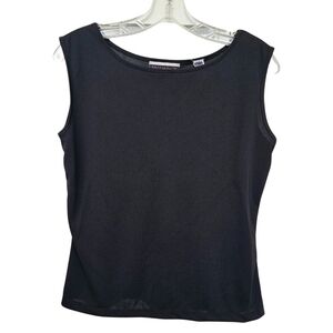 NEW Vintage Y2K Tank Top Amanda Smith Size Medium Black Knit Summer Sleeveless
